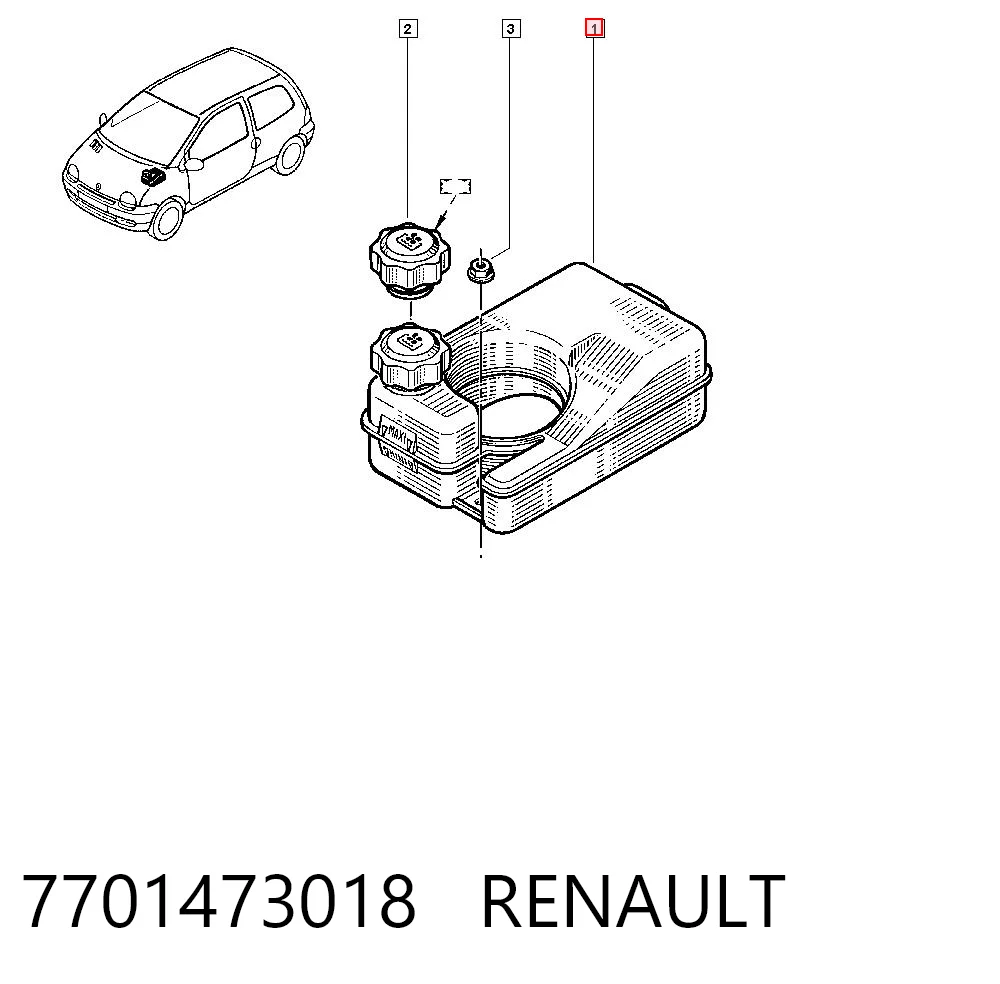 Розширювальний бачок охолодження на Renault Twingo I C06