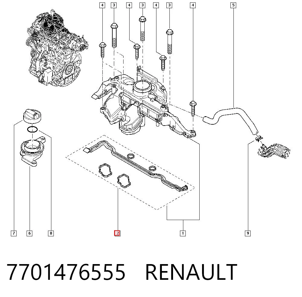 7701476555 Friemax Прокладка клапанної кришки двигуна, комплект