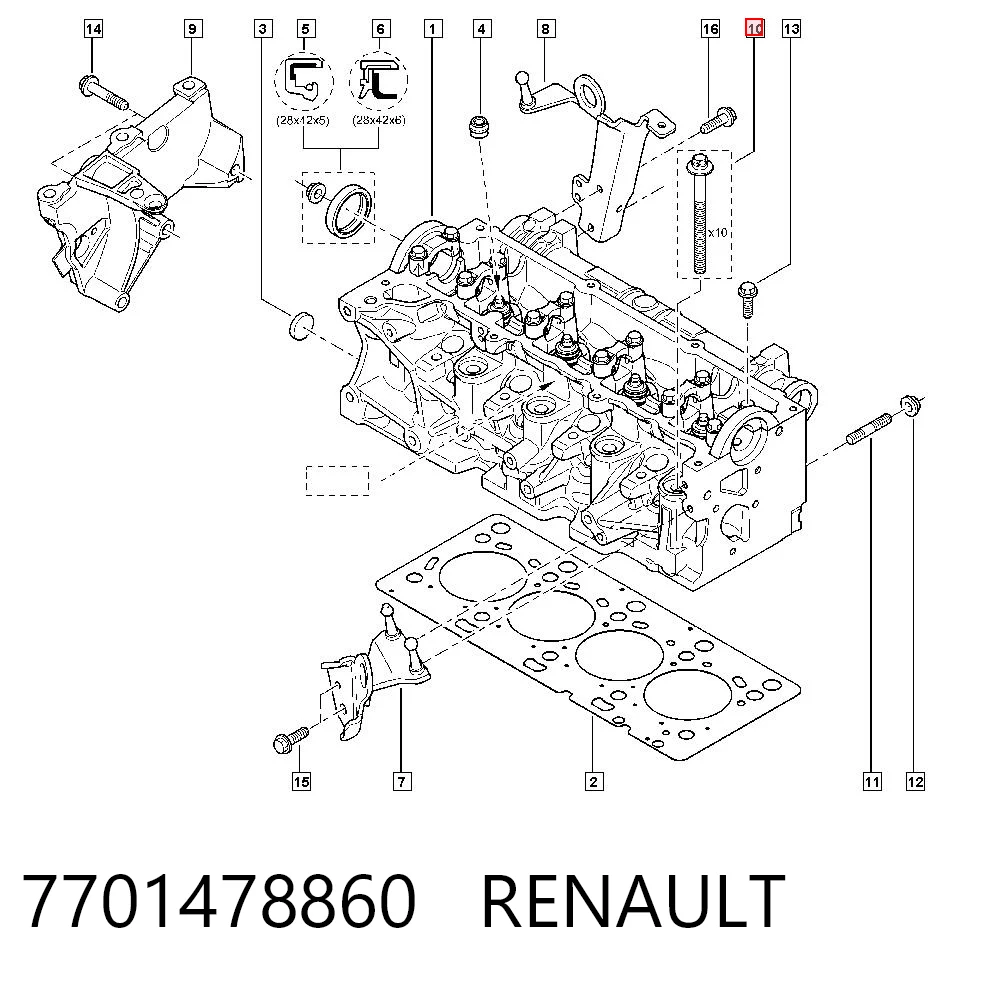 Купити Болт ГБЦ Renault Kangoo I KC0, KC1