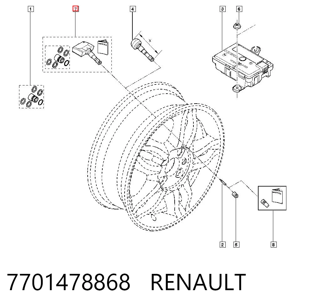 Купити Датчик тиску в шинах Renault Clio III BR01, CR01