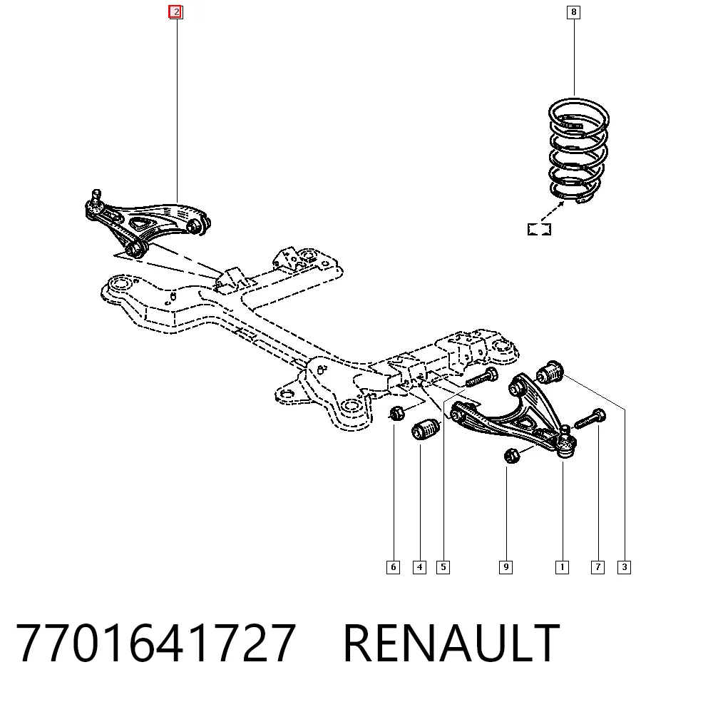 Правий важіль передній нижній підвіски Renault 21 