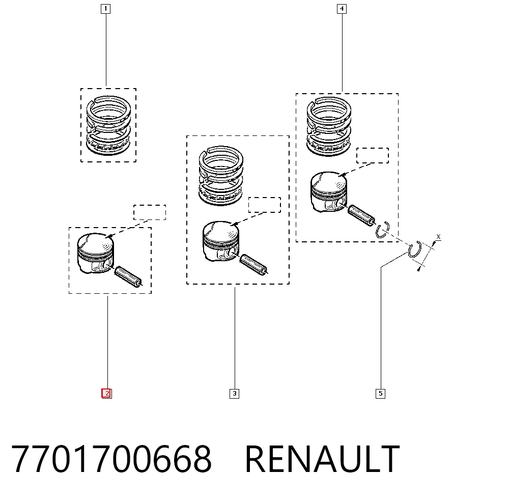 7138630000 NE/NPR Поршня на 1 циліндр, STD