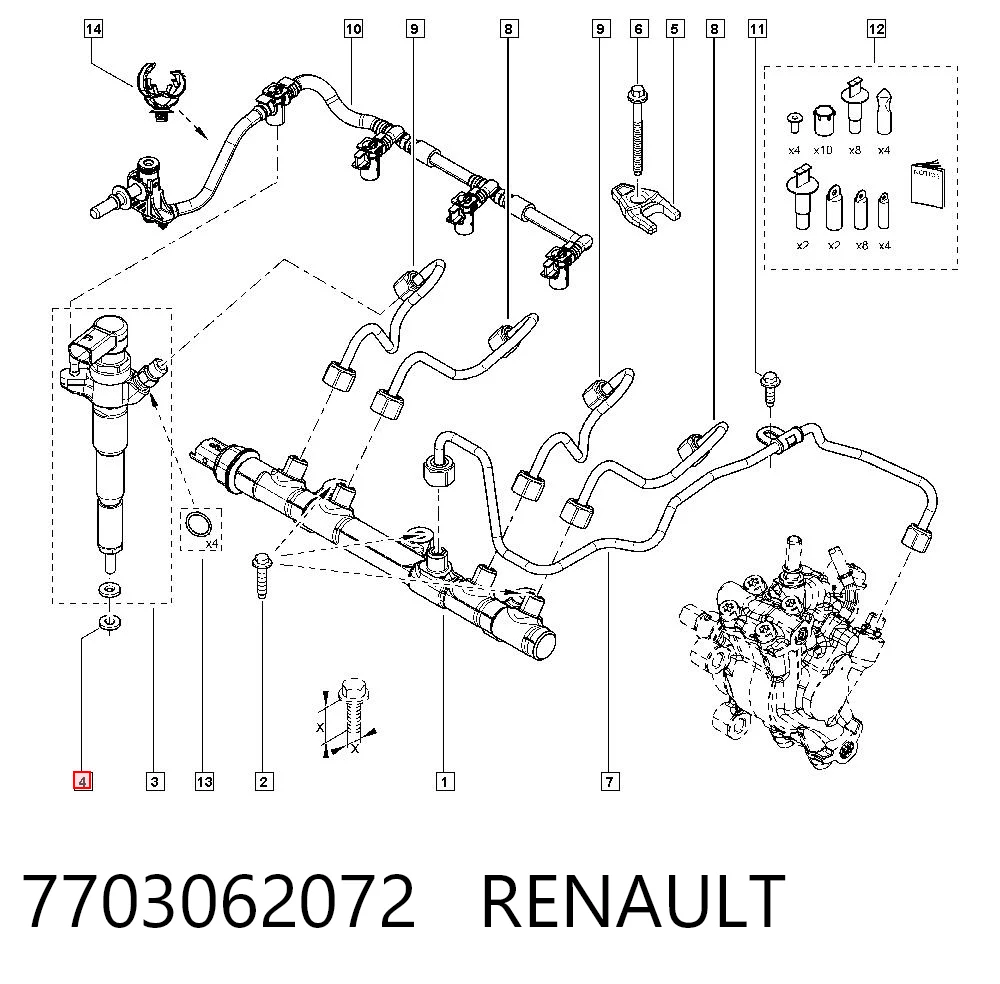 7703062072 Renault (RVI) Кільце інжектора
