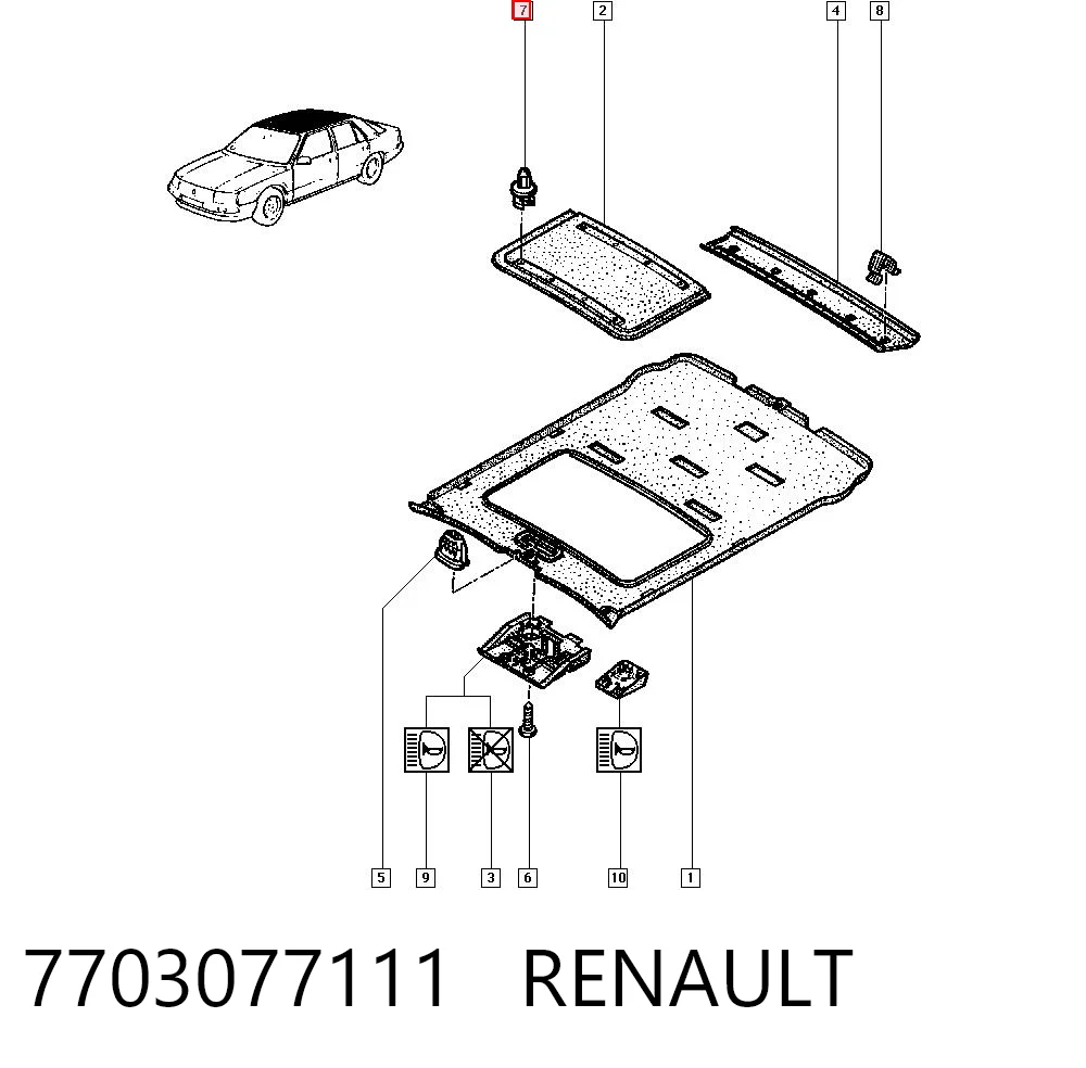 7703077111 Renault (RVI) Пістон (кліп) кріплення обшивки дверей