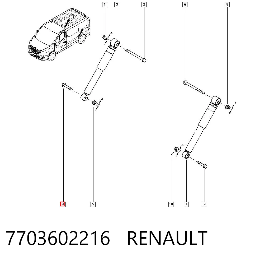 Болт кріплення амортизатора заднього Lada 7703602216 ціна, від 6.15 USD