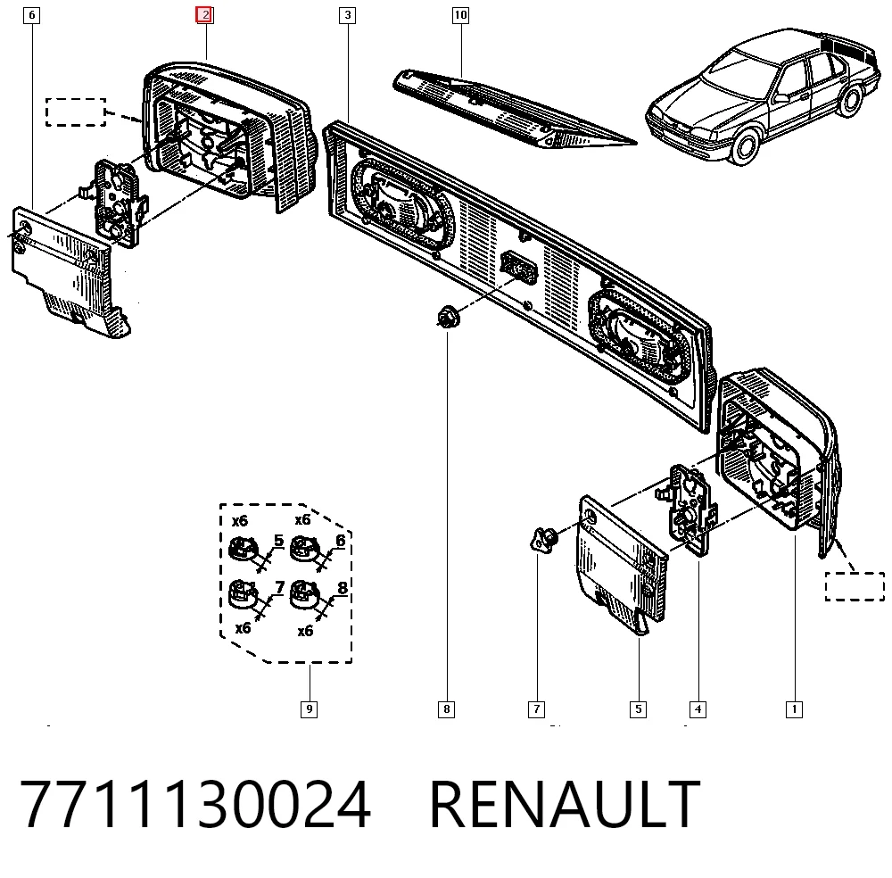 Купити Задня права фара Renault 19 II B53, C53
