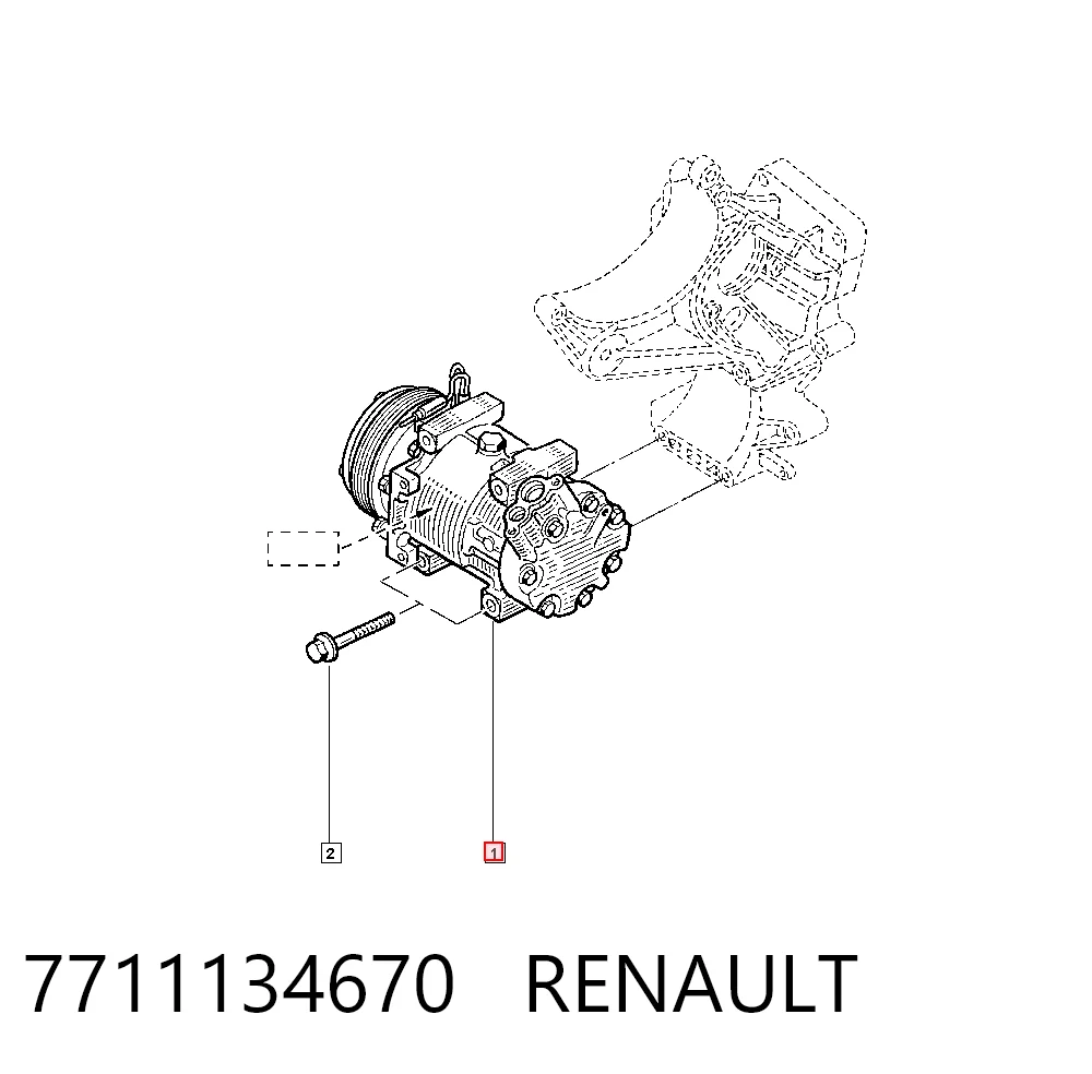 Компресор системи кондиціювання Renault Clio II фургон (SB0) (1998 - 2005) ціна, від 38.94 USD
