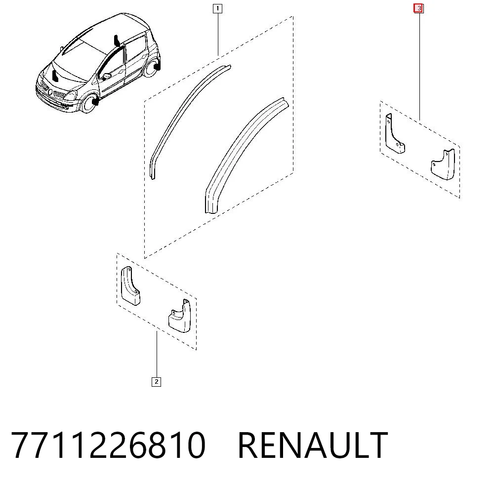 Бризковики задні, комплект на Renault Espace IV JK0