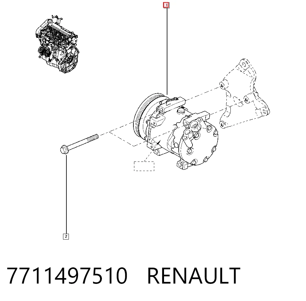  Компресор кондиціонера Renault Clio 2