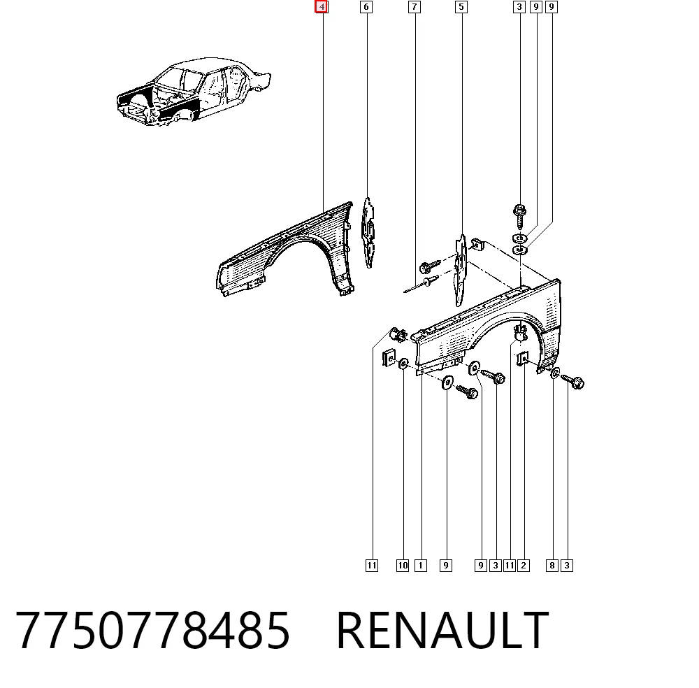 Купити 7656427 Fiat/Alfa/Lancia Крила