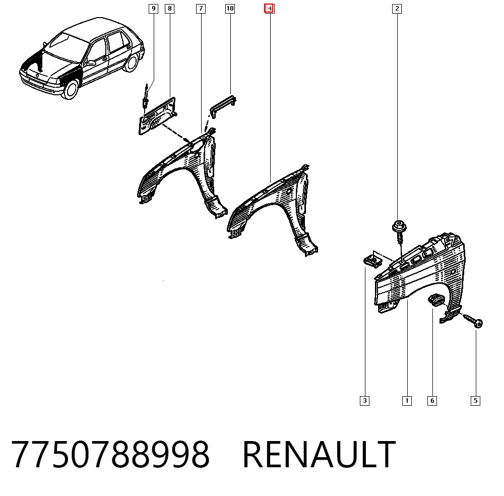 Крила на Renault Clio I BC57, 5357