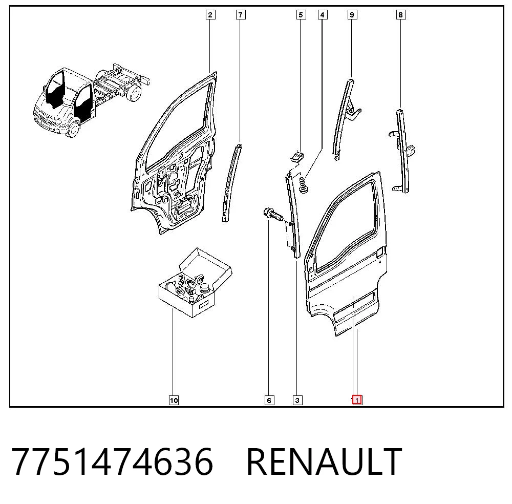 Дверь передня ліва на Renault Master II HD, FD