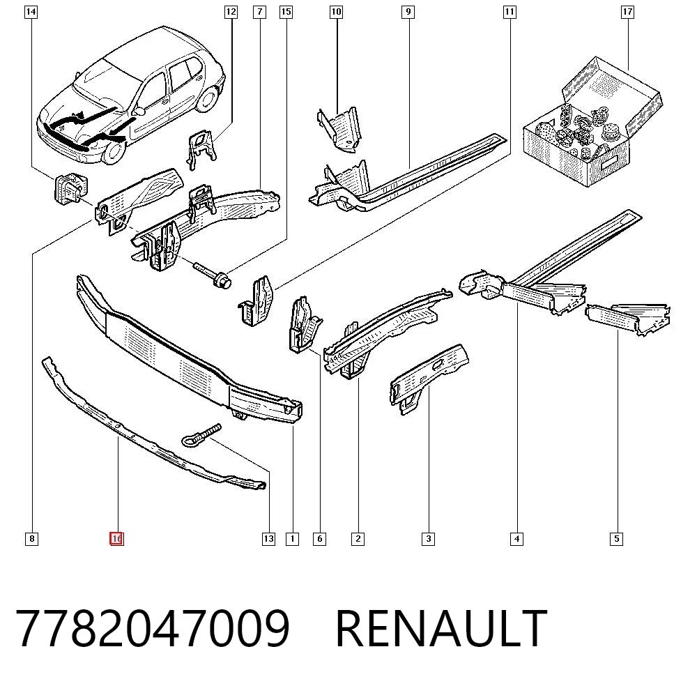 Шина бампера переднього Ekimpar B03094876 ціна, від 17.00 USD