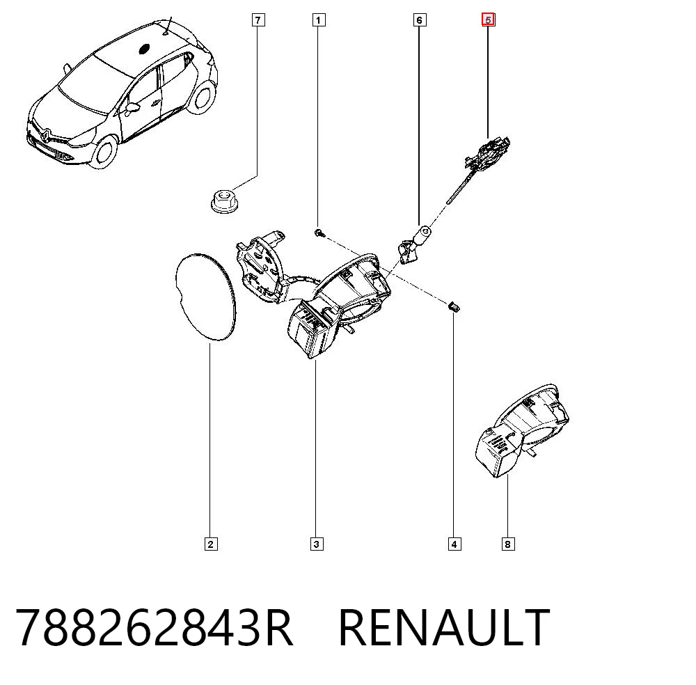 788262843R Renault (RVI) Мотор-привод відкриття лючка бака