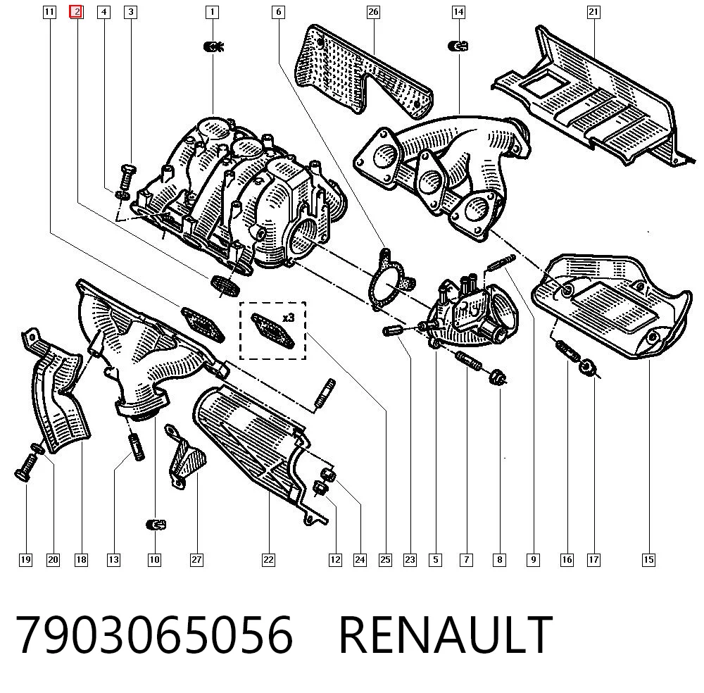 7903065056 Renault (RVI) Прокладка впускного колектора