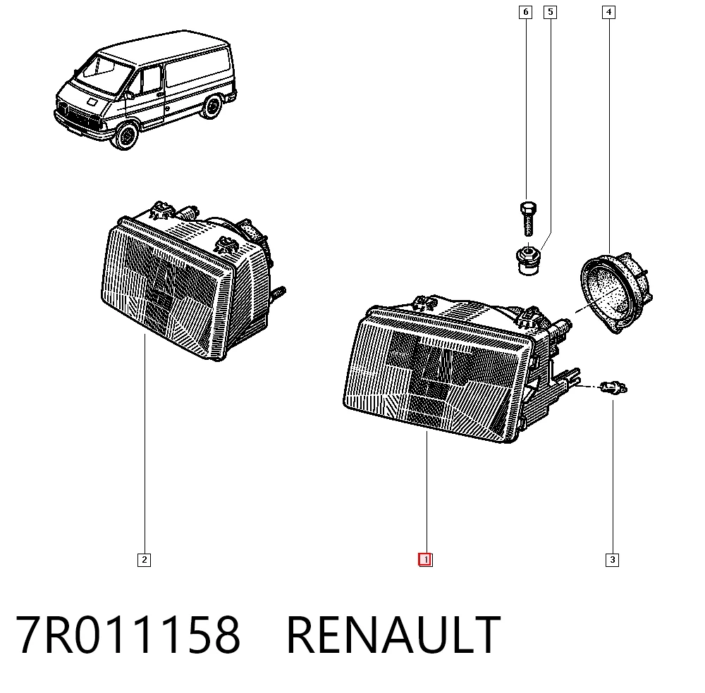 Фара дальнього світла в зборі Renault Trafic I автобус (TXW) (1989 - 2001) ціна, від 52.46 USD