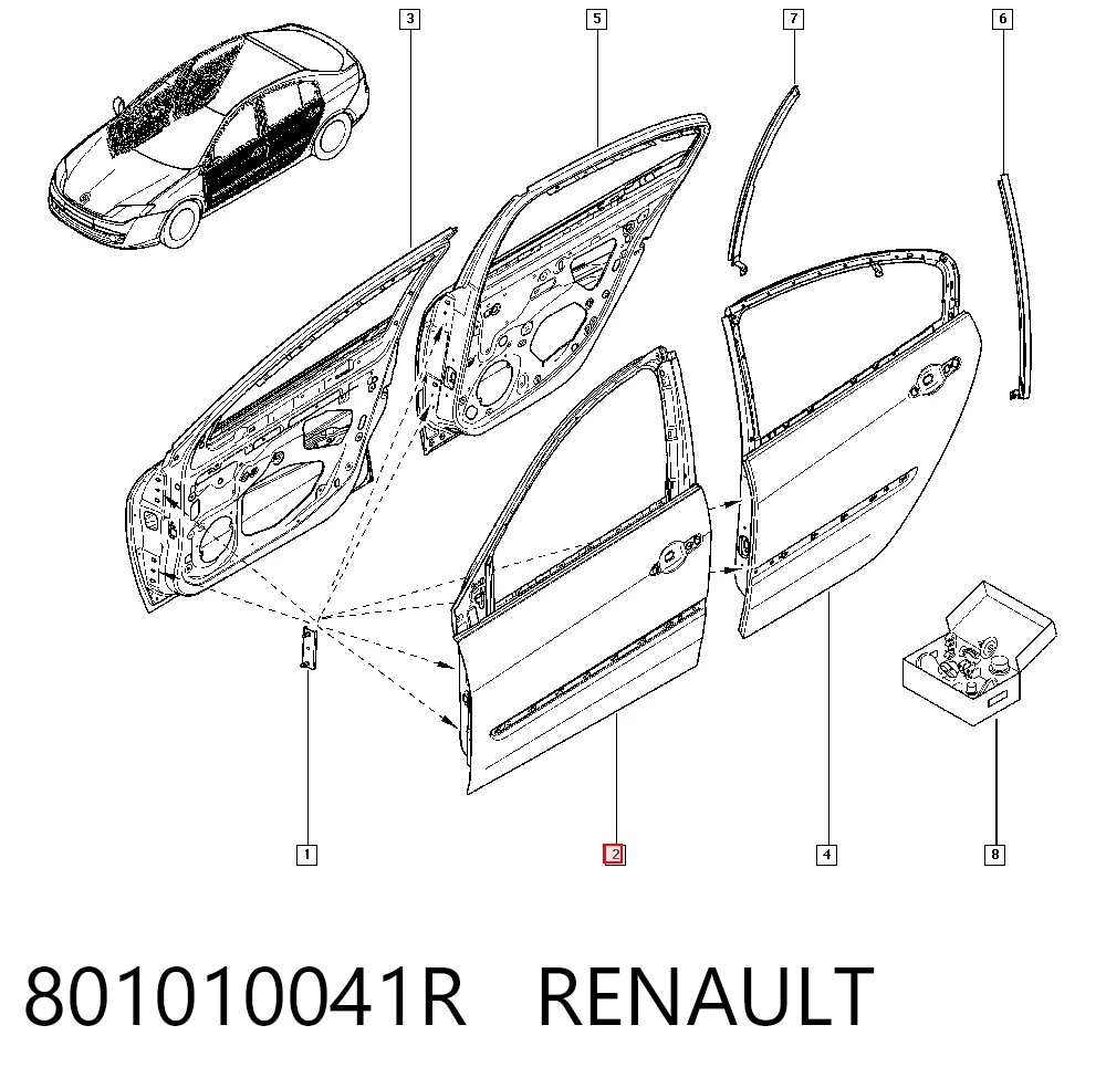 Дверь передня ліва на Renault Laguna III KT0, KT1