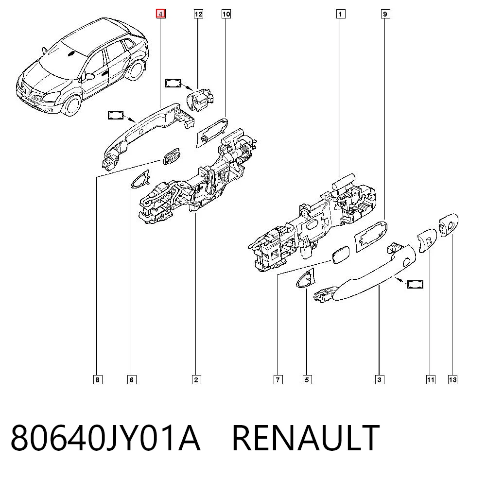 80640JY01A Renault (RVI) Ручка передніх дверей, зовнішня