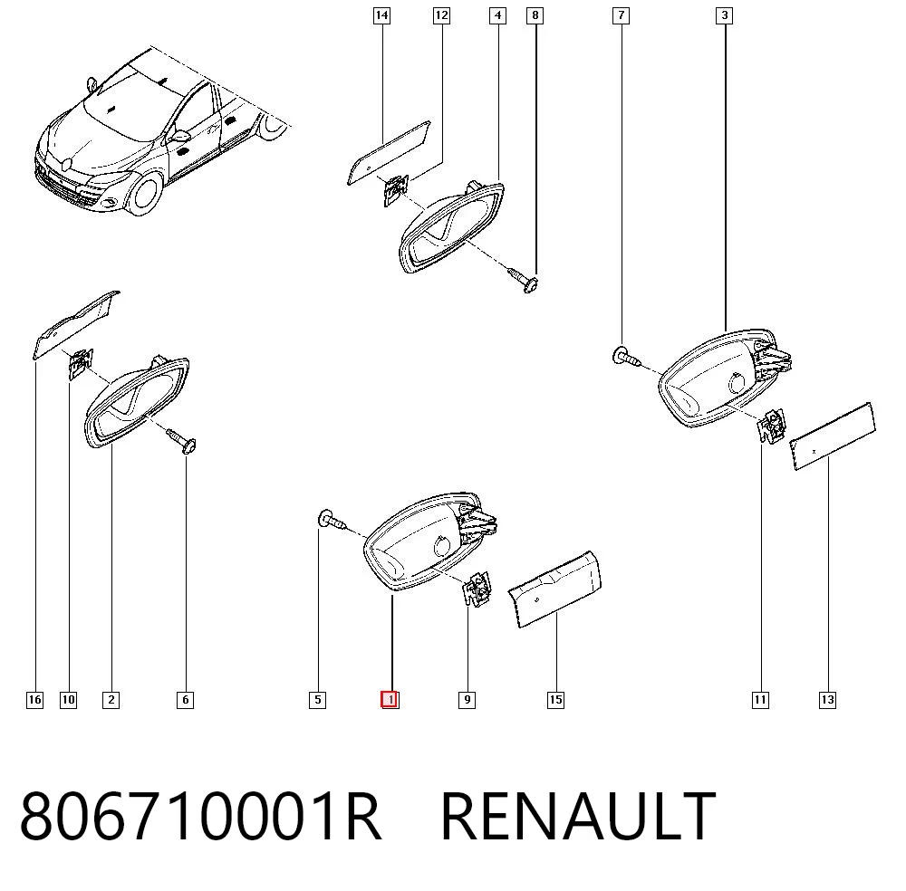 806710001R Renault (RVI) Ручка передніх дверей внутрішня, ліва