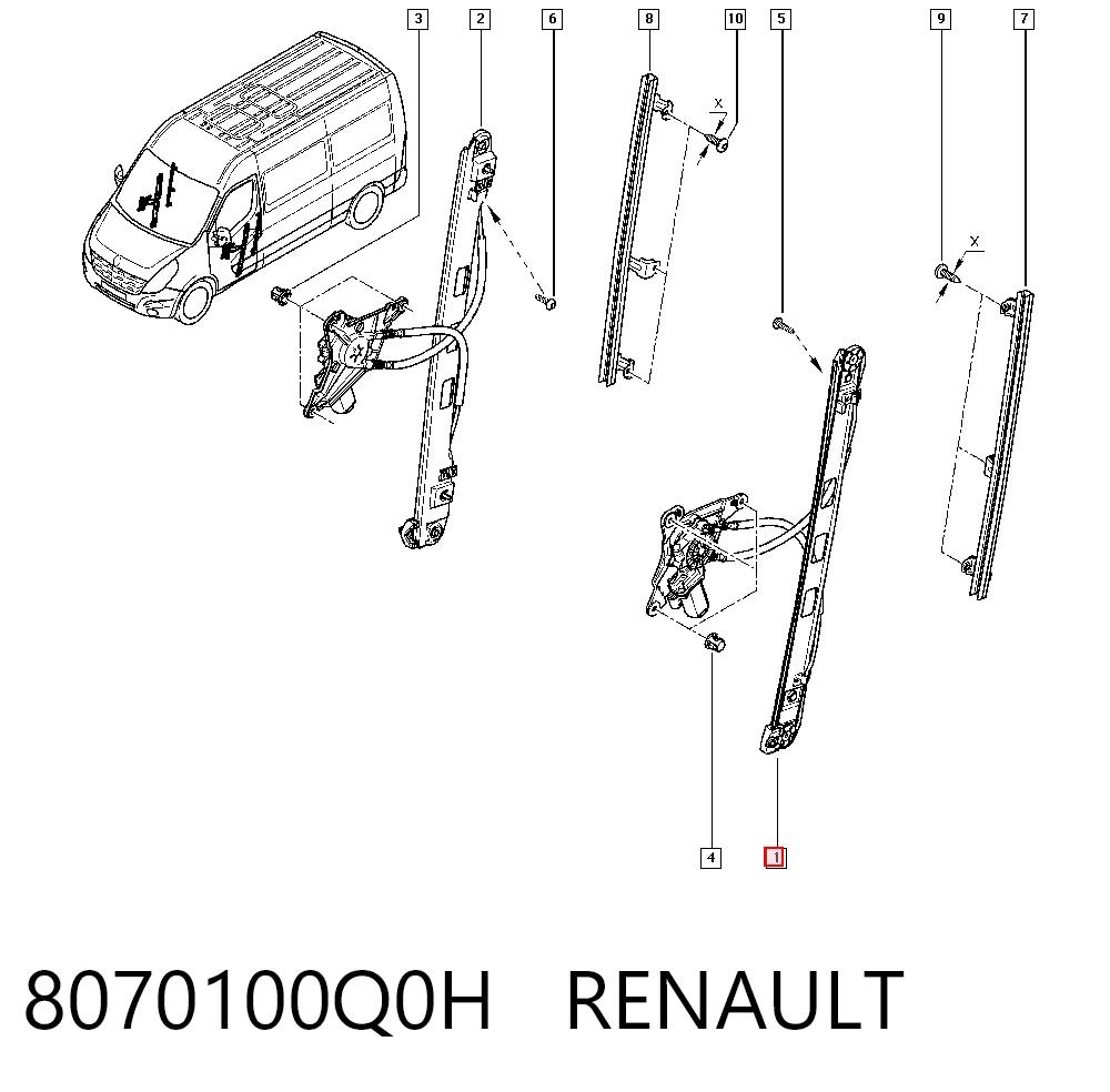 Купити 93167945 General Motors Механізм стеклопідйомника водійських дверей