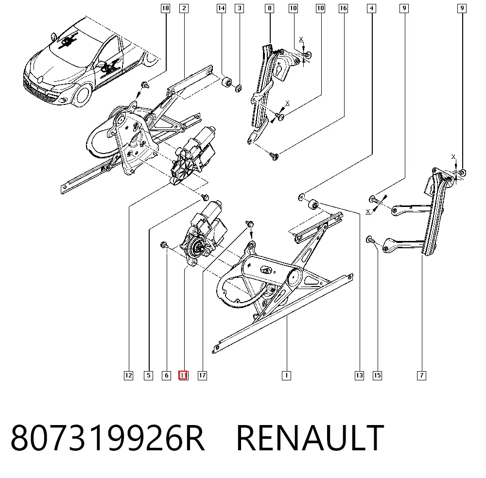 Склопідйомник передньої лівої двері 1629049080 Peugeot/Citroen