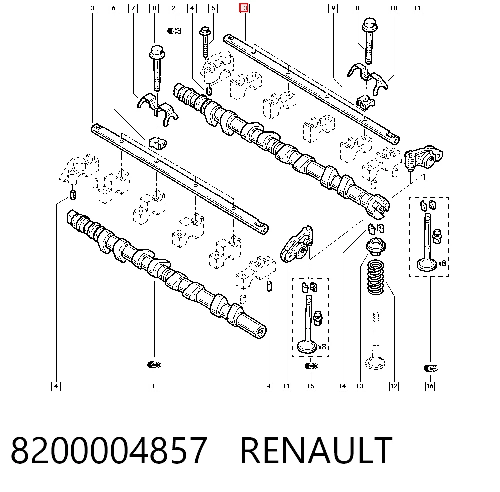 Купити 4433980 Opel Вісь коромисла рокерів