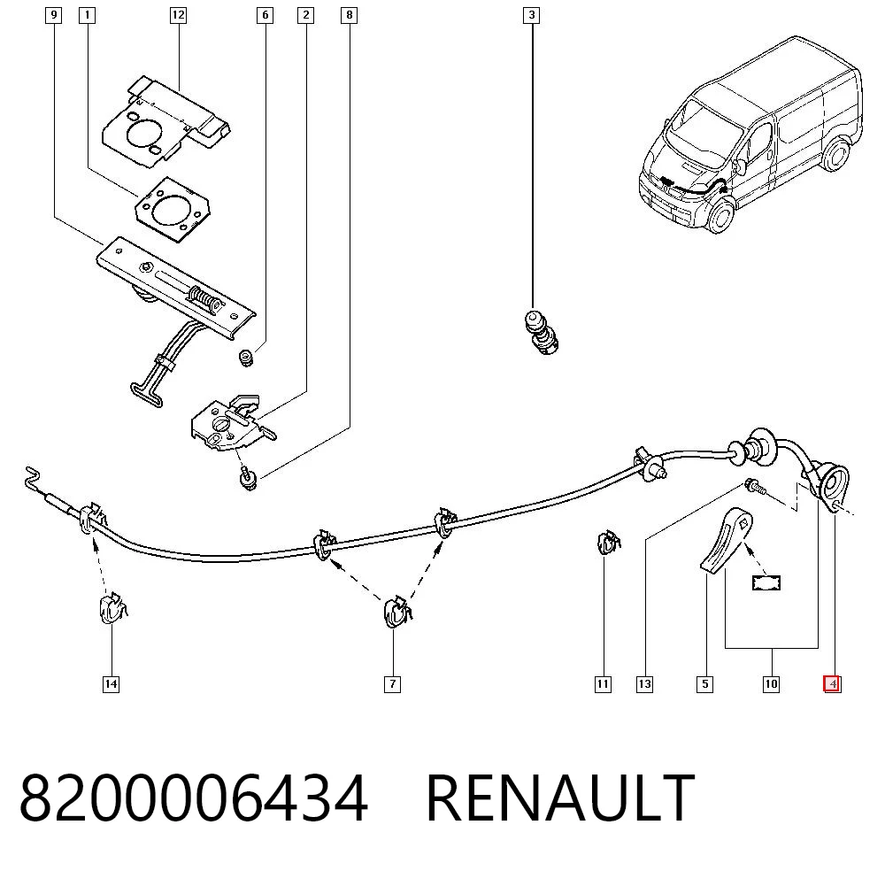 6562000QAH Renault (RVI) Трос замка капота