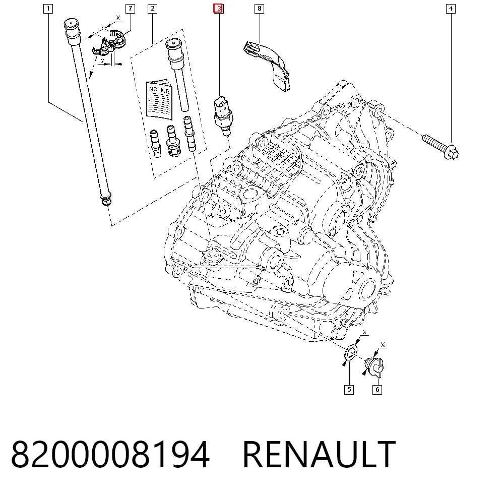 8200008194 Renault (RVI) Датчик включення ліхтарів заднього ходу