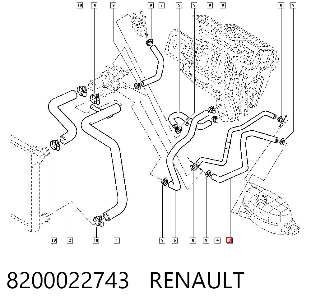 Шланг/патрубок системи охолодження Renault Trafic II фургон (FL) (2001 - 2014) ціна, від 10.25 USD