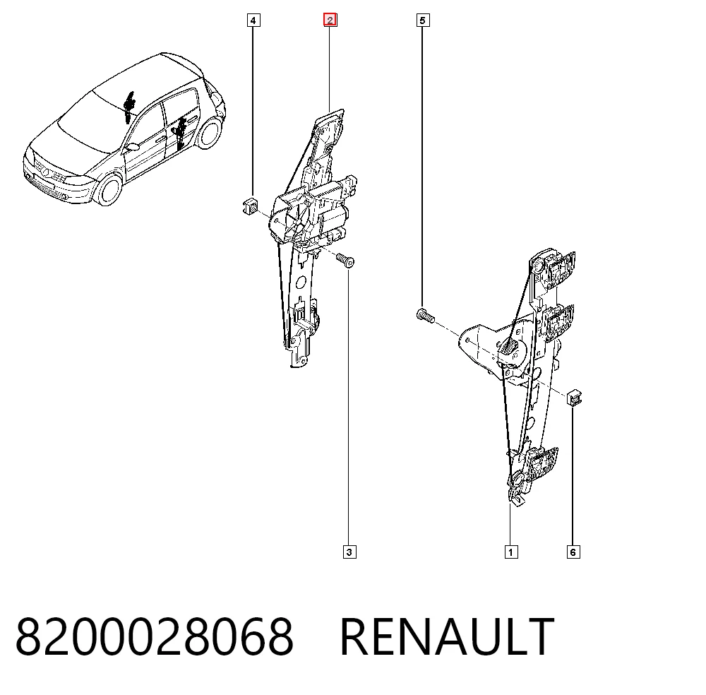 8200028068 Renault (RVI) Склопідйомник задніх правих дверей