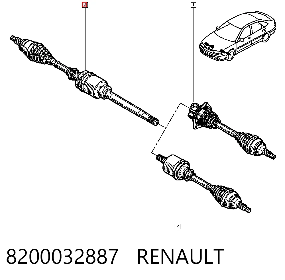 Привід передній правий на Mazda 323 S IV BG