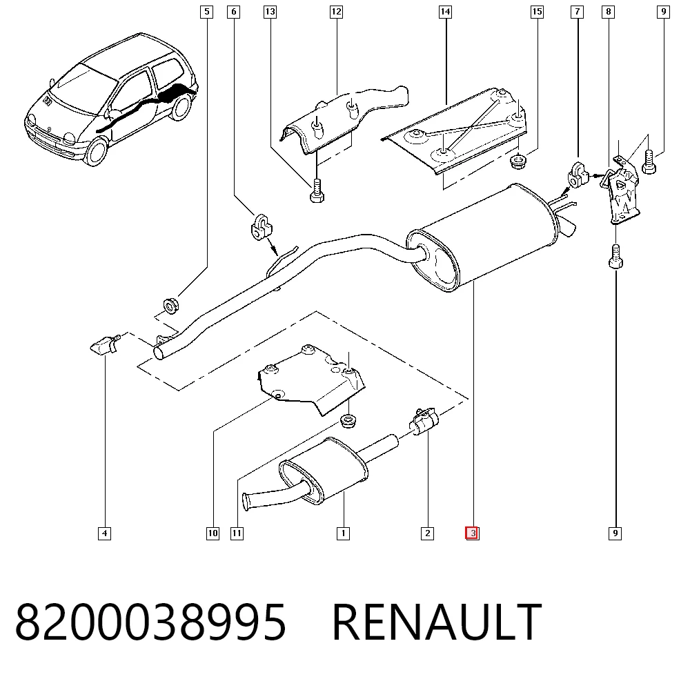 Вихлоп Renault Twingo I хетчбек (C06) (1992 - 2007) ціна, від 48.68 USD