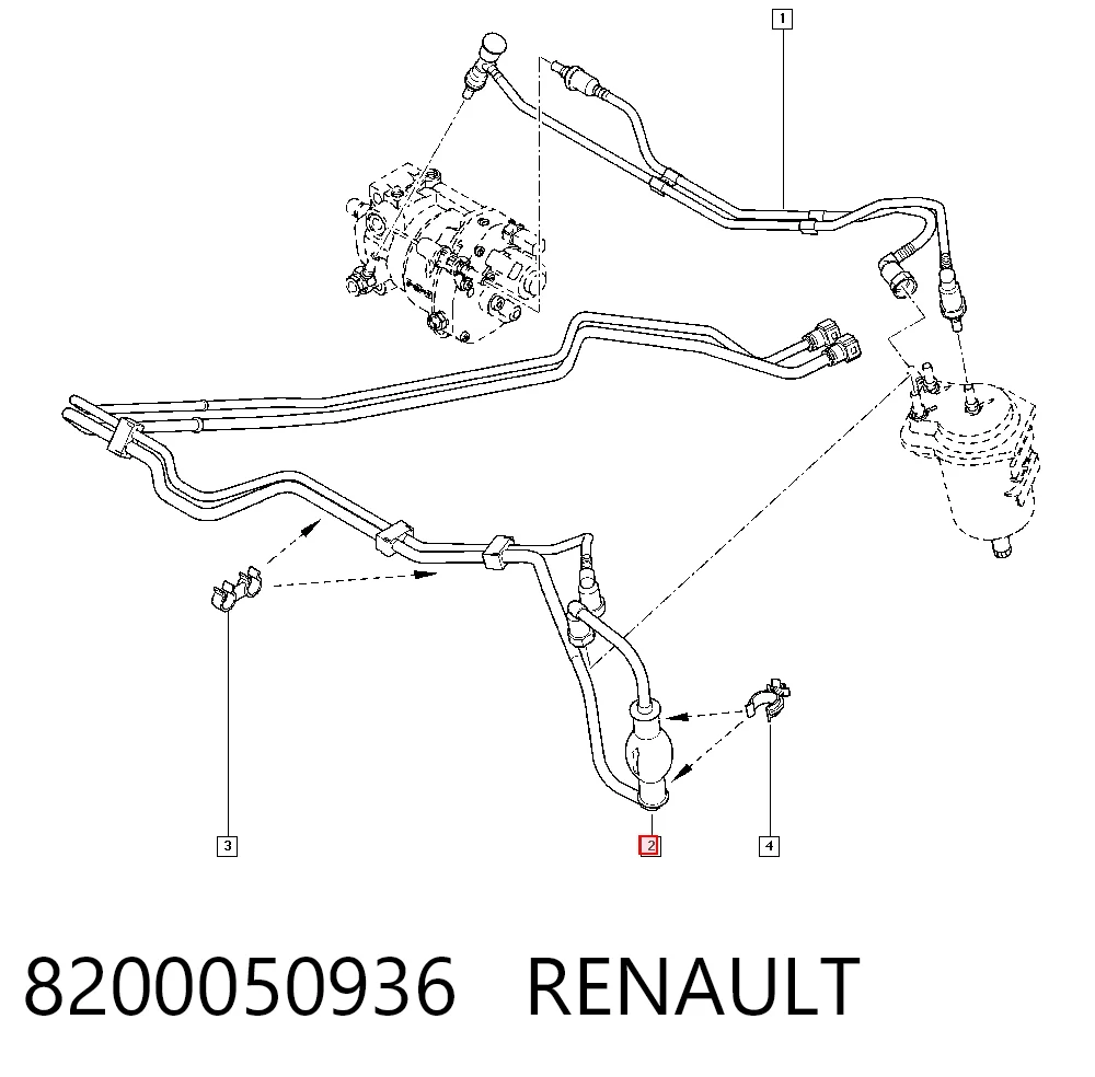8200050936 Renault (RVI) Трубка паливна, від бака до паливного фільтру