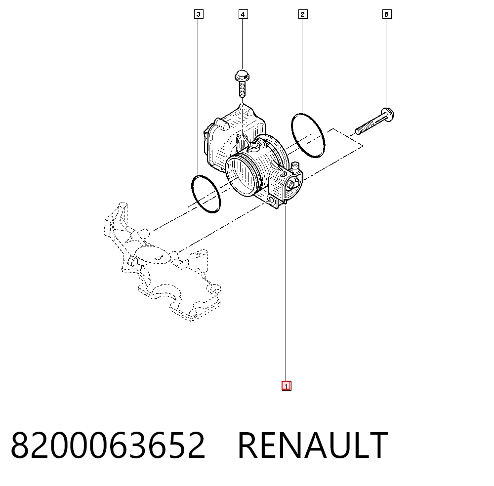 8200063652 Renault (RVI) Дросільна заслінка в зборі
