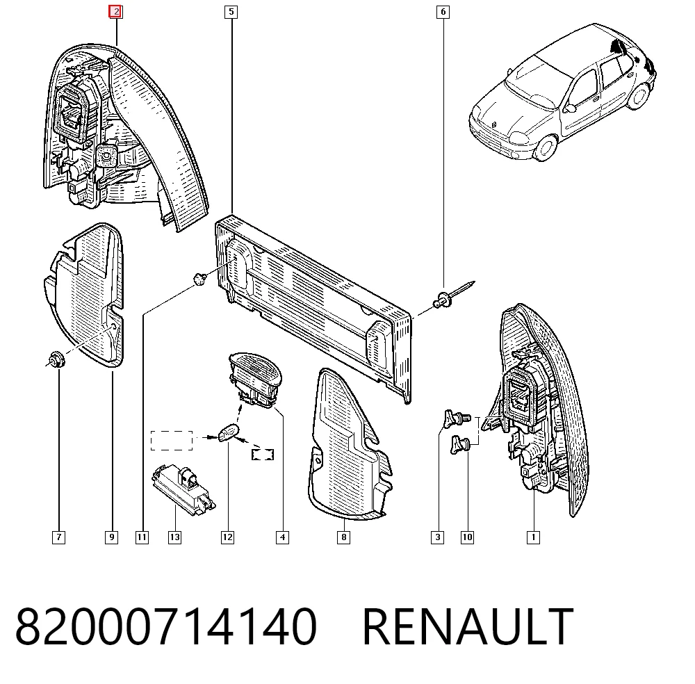 Купити Задня права фара Renault Clio II BB, CB