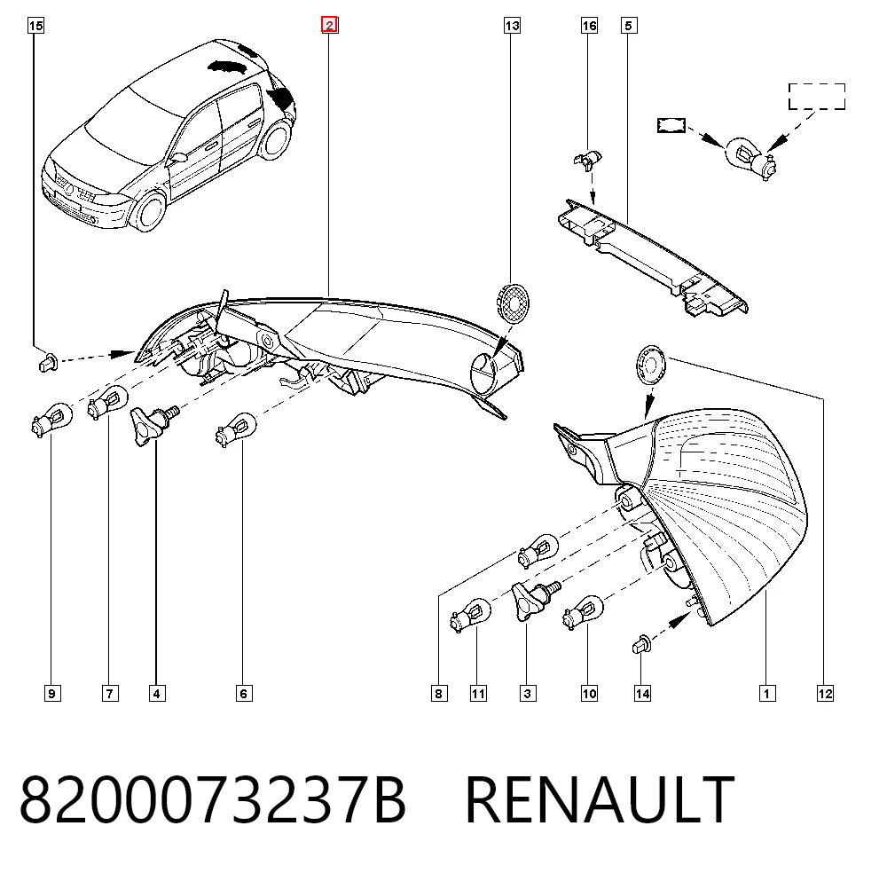  Задня права фара Renault Megane 2