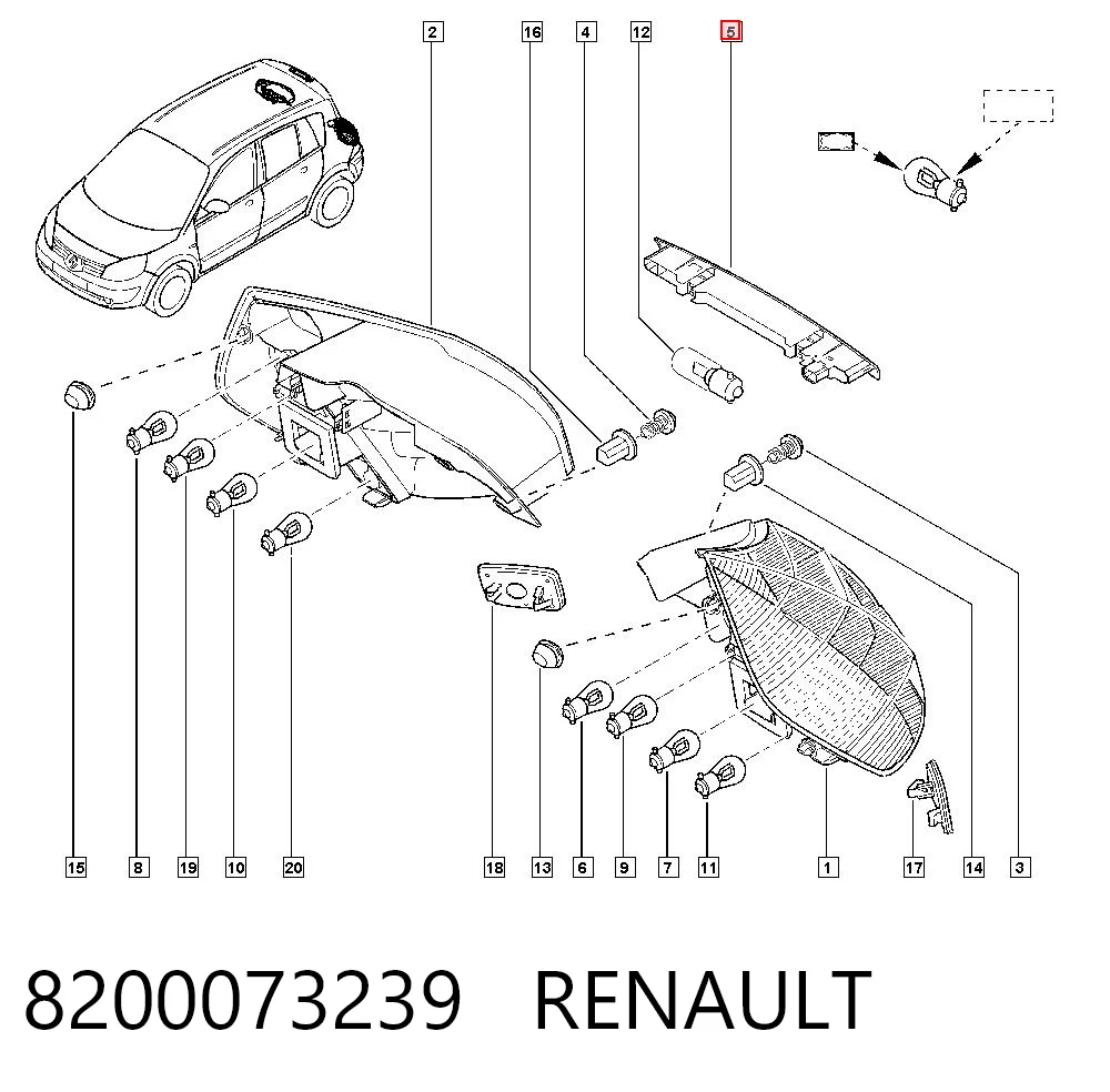 8200073239 Renault (RVI) Стоп-сигнал заднього скла