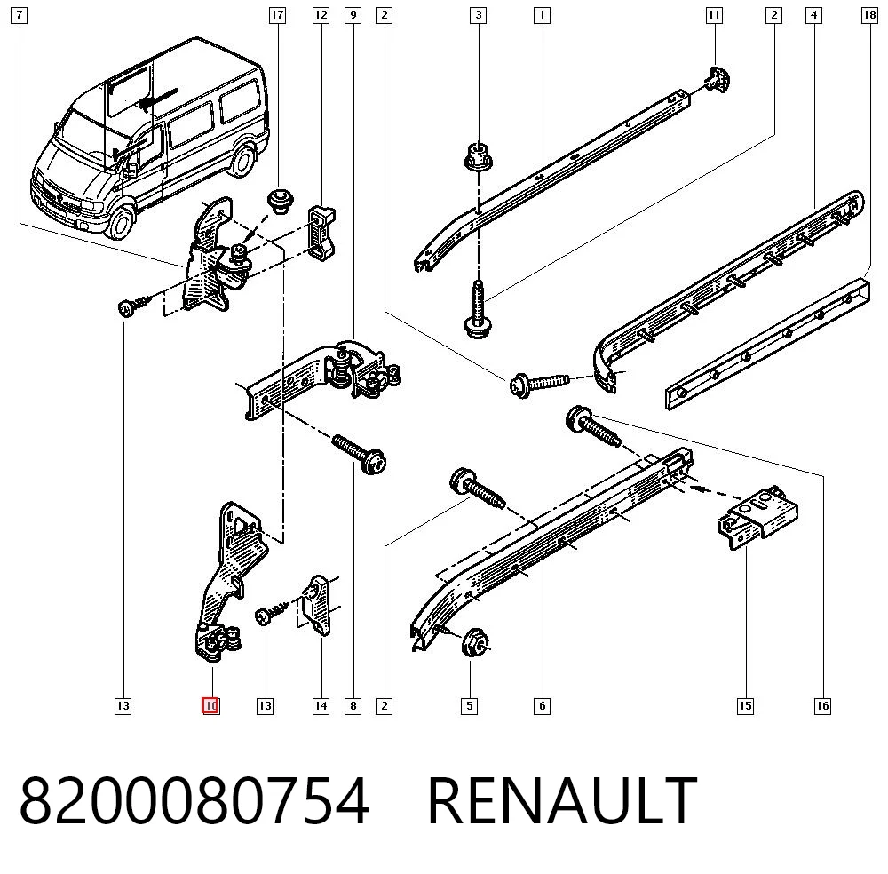 8200080754 Renault (RVI) Ролик двері бічної/зсувної, правий нижній