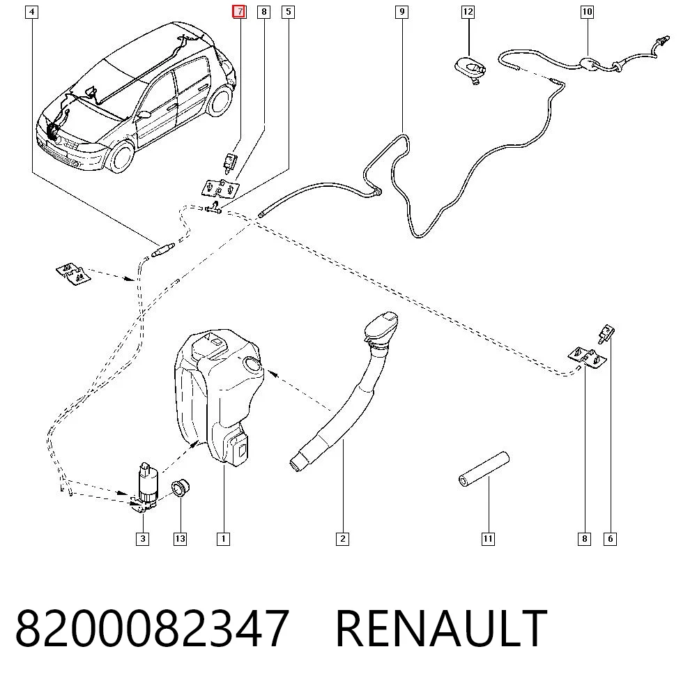 8200082347 Renault (RVI) Сопло склоомивача вітрового скла