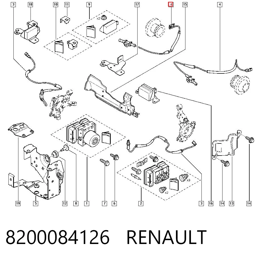 8200084126 Renault (RVI) Датчик АБС (ABS) задній