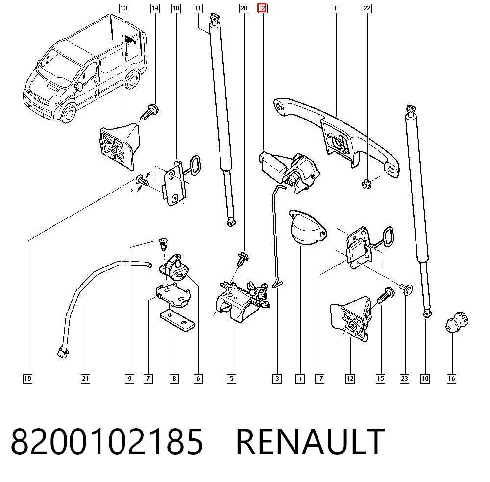 8200102185 Renault (RVI) Кнопка приводу замка задньої 3/5 двері (ляди)