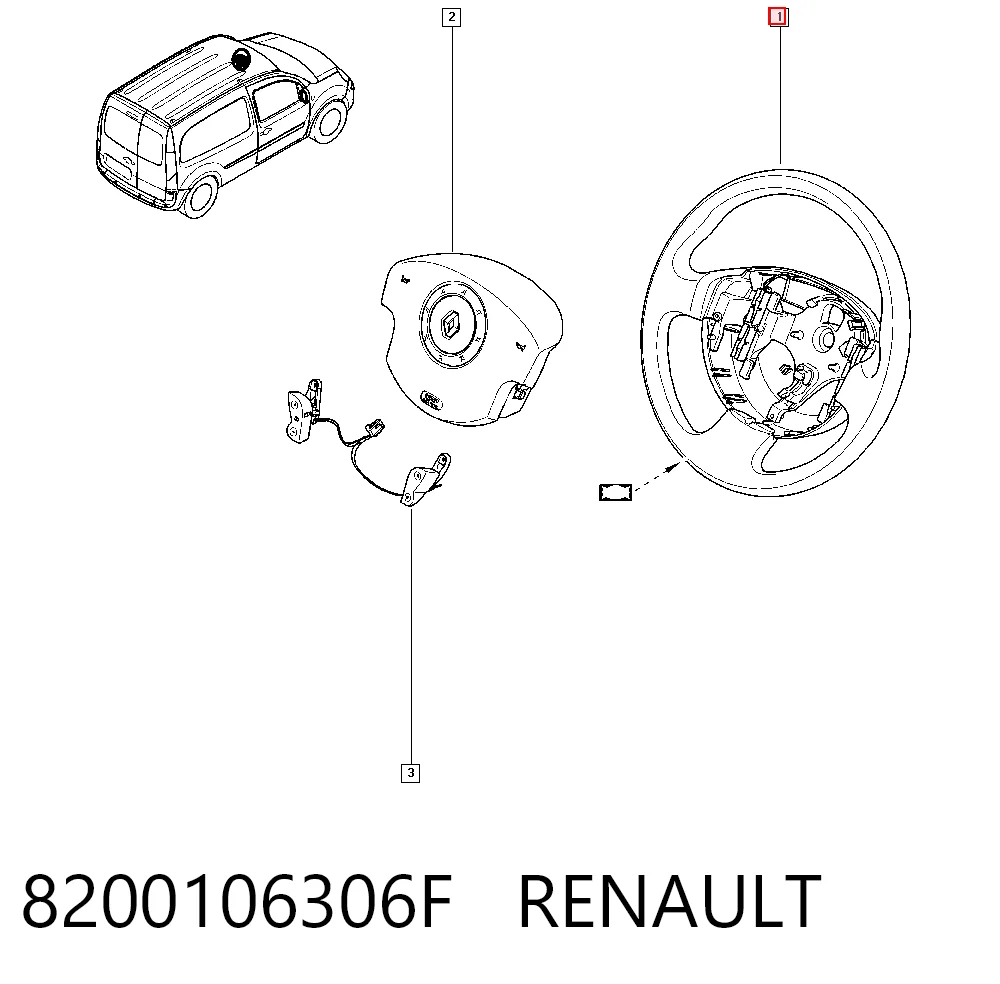 Рульове колесо Renault Megane II хетчбек (BM0, CM0, BM1, CM1) (2002 - 2012) ціна, від 14.59 USD