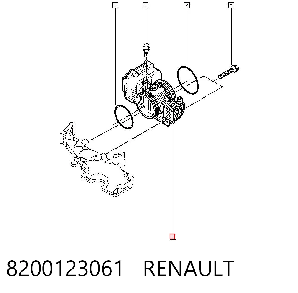 8200123061 Renault (RVI) Дросільна заслінка в зборі