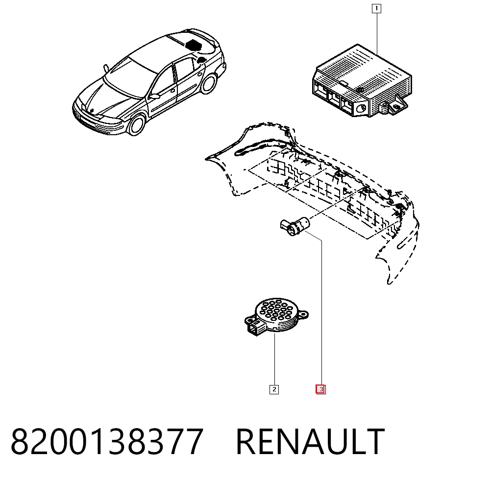 8200138377 Renault (RVI) Датчик сигналізації парковки (парктронік), задній