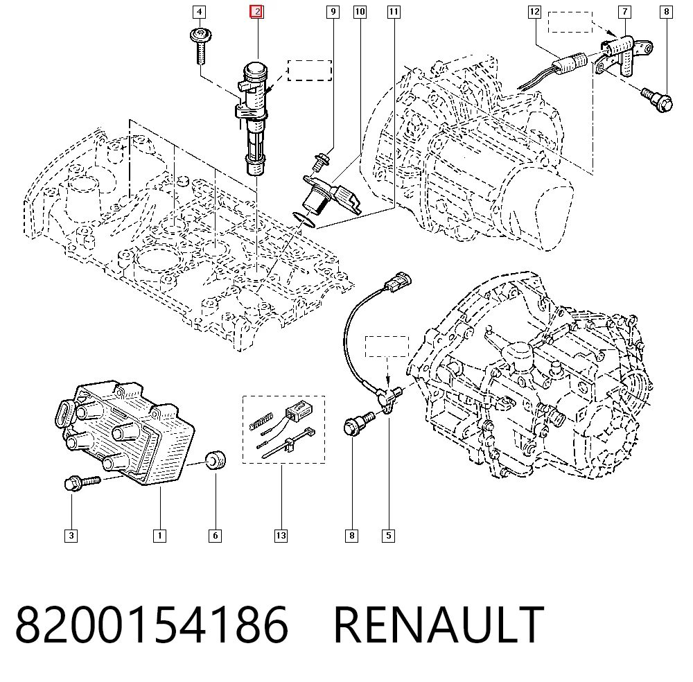 8200154186 Renault (RVI) Котушка запалювання