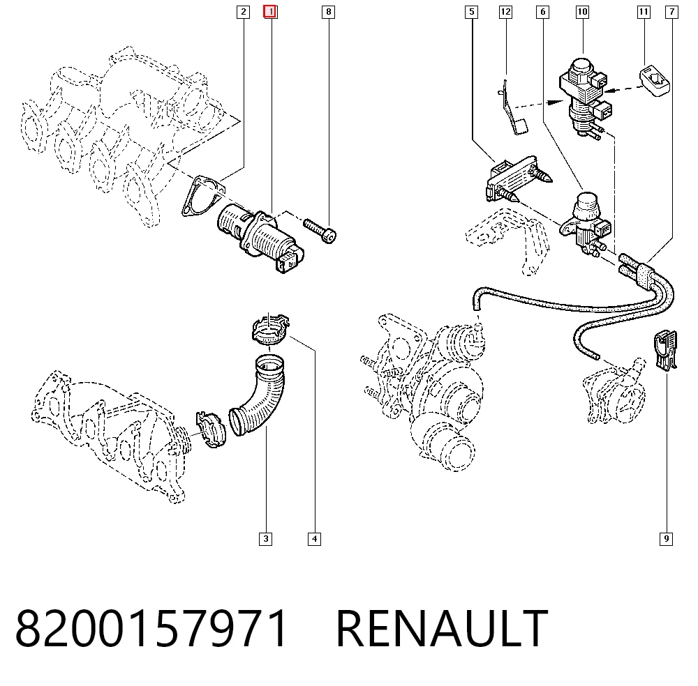 8200157971 Renault (RVI) Клапан рециркуляції відпрацьованих газів EGR