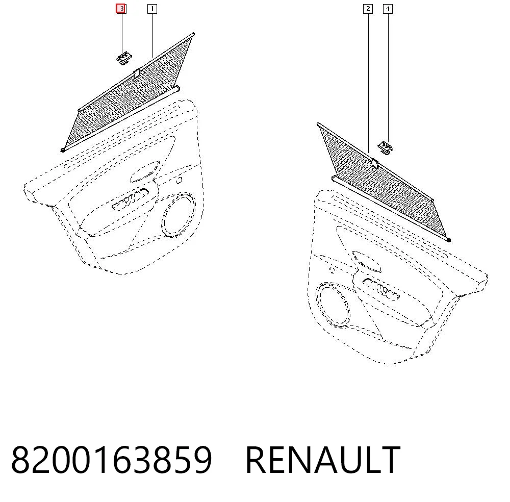 8200163859 Renault (RVI) Гачок сонцезахисної шторки двері