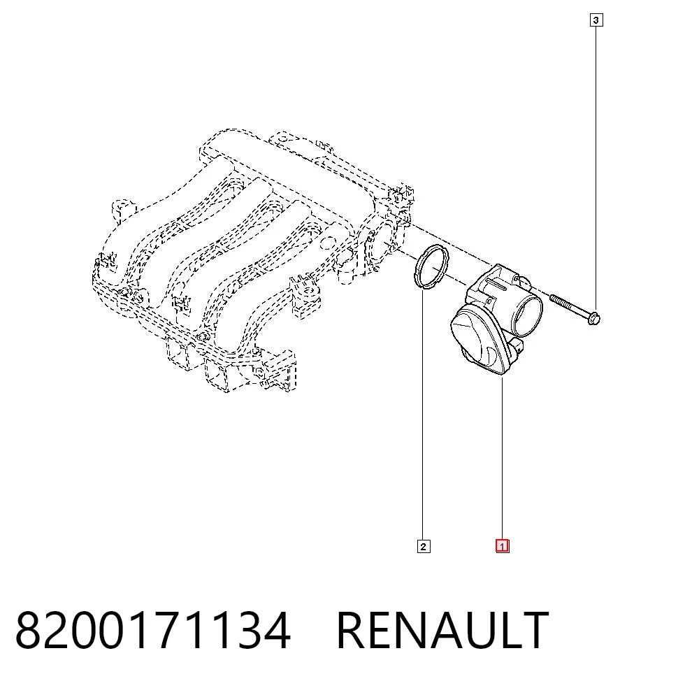 8200171134 Renault (RVI) Дросільна заслінка в зборі