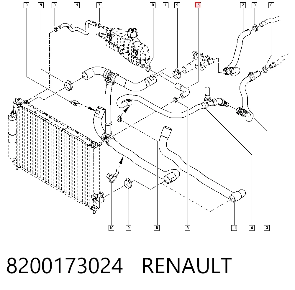 Шланг/патрубок системи охолодження Renault Modus мінівен (JP0) (2004 - 2012) ціна, від 9.93 USD