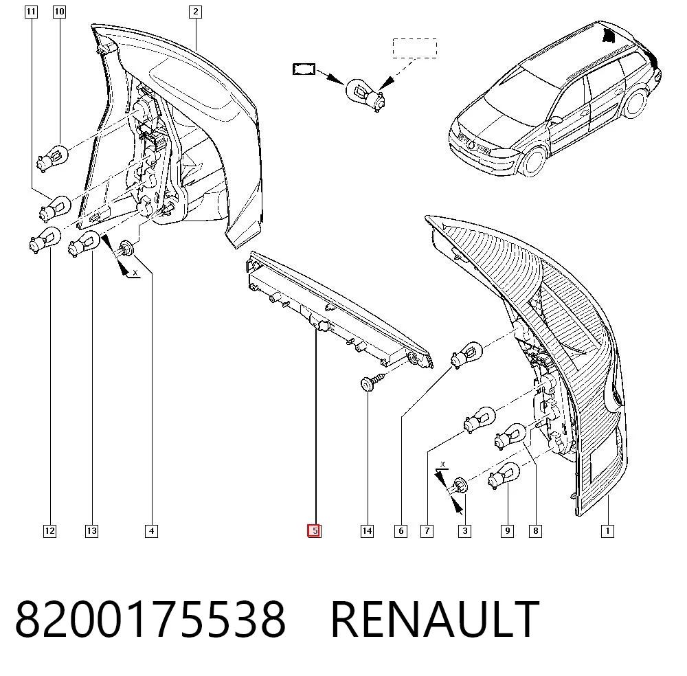 8200175538 Renault (RVI) Стоп-сигнал заднього скла